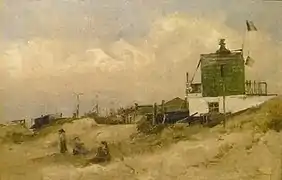 La Camera Obscura près de la petite plage d'Ostende (vers 1880).