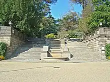 Escalier-fontaine à l'entrée du Parc du Thabor, rue de Paris