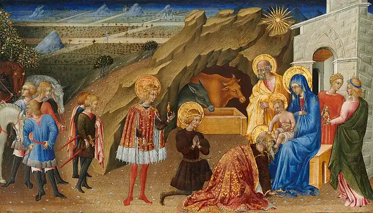 Giovanni di paolo, L'Adoration des Mages (v. 1450), tempera sur panneau, National Gallery of Art, Washington
