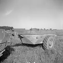 Remorque blindée d'un Churchill Crocodile, 25 août 1944.