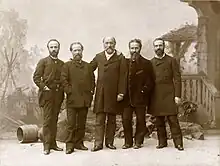 Photographie intitulée Les cinq frères Reclus, prise par Nadar en 1889.