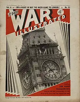 Couverture du № 91, dernier à présenter une véritable couverture. La photographie montre les dégâts sur Big Ben à la suite d'un bombardement le 10 mai 1941.