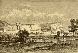 In The earth and its inhabitants de Élisée Reclus, Ravenstein et Ernest George ; 1883, avec le fort et le monastère des Grottes d'Inkerman.