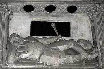 Gisant du castellan Jan Fredro (+1589) en la Cathédrale de Przemyś&nbsp;(en).