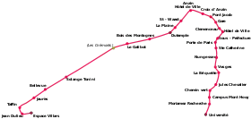 Voir la carte de la ligne.