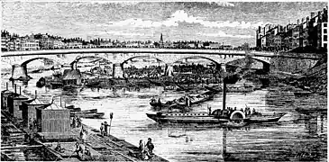 Travaux du pont de Nemours, 1861.