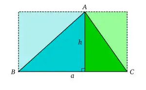 Un triangle vu comme un demi-rectangle.