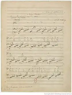 page du manuscrit autographe