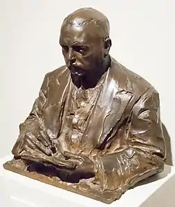Paul Troubetzkoy dessinant (1908), bronze, Mora, Collection Zorn (en)