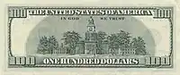 Revers d'un billet de 100 dollars américain, série 2006