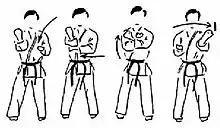 Dessin montrant comment réaliser le blocage uchi-uke.