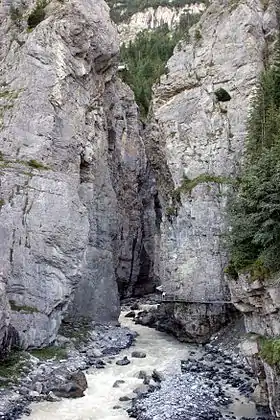 Vue du fond des gorges.
