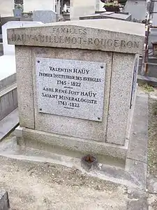 Sépulture de Valentin Haüy et de son frère, l'abbé René Just Haüy.
