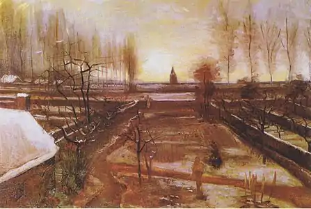 Le Jardin du presbytère de Nuenen dans la neige, 1885, Los Angeles, musée Hammer (F67, JH604).
