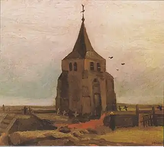 La Tour de la vieille église à Nuenen (en), 1884, Zürich, Fondation et Collection Emil G. Bührle (F88, JH490).