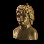 Vase plastique: adolescent Nubien en buste. Bronze, H. 1,6 cm. IIe siècle. Musée des Beaux-Arts de Lyon