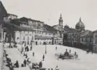 Vue sur la place des Galli avec campanile et coupole de la Basilique, Fin XIXe siècle-début XXe siècle