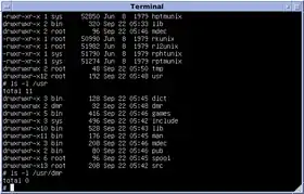 Unix version 7 fonctionnant sur un PC avec un émulateur de PDP-11