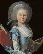 Antoine Vestier : Anne Angélique Marie Émilie de Sérent de Kerfilis, 1788.