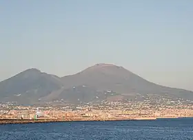 Vue de la baie de Naples et du Vésuve.
