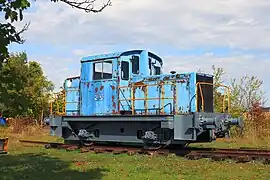 Le locotracteur Y 6200 de Rail 52 en gare de Veuxhaulles.