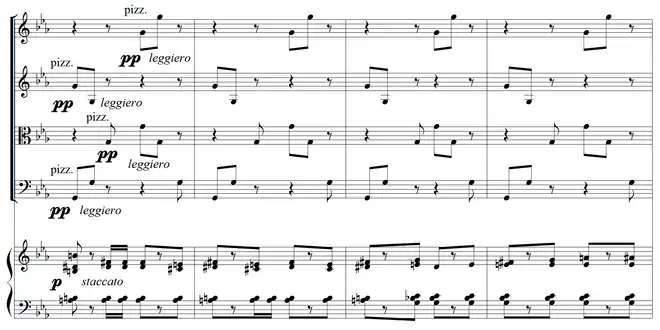 Partition pour quintette avec piano.