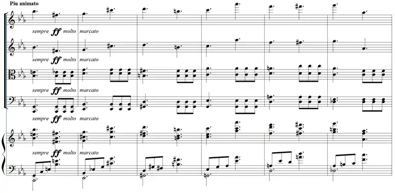 Partition pour quintette avec piano