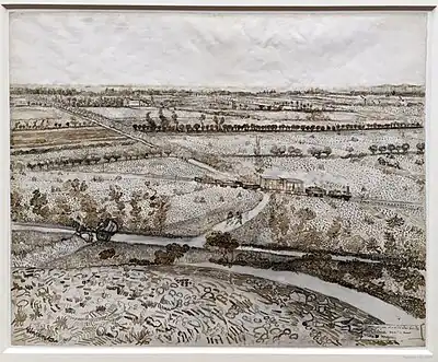 V. Van Gogh, La Crau depuis Montmajour, 1888, crayon et encre brune, British Museum