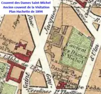Le couvent sur le plan Hachette de 1894.