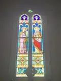 Vitrail sainte Cécile et sainte Élisabeth.