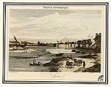 Les rives du Rhône près de Saint-Clair en 1835