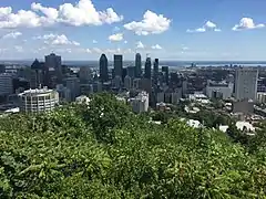 Vue du centre-ville de Montréal depuis le mont Royal.