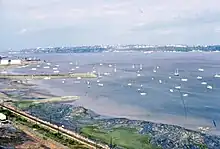 Le fleuve Saint-Laurent, en face de Sillery (Québec), en 1964.