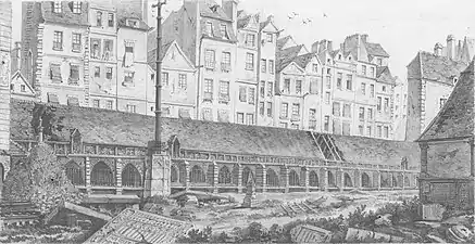 Les charniers en 1786 avant démolition