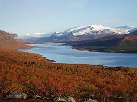 La vue sur le parc de Stora Sjöfallet depuis Saltoluokta.