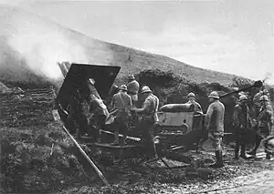 Un mortier de 280 TR en 1918, tel que ceux du régiment.