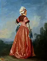 Antoine Watteau (?), La femme polonaise, vers 1710–1730, huile sur bois, Musée national, Varsovie