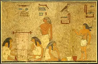 Tisserandes, tombe de Khnoumhotep, fac-similé.