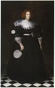 Wybrand de Geest, Portrait de mariage de Maria Overlander, 1630, huile sur toile, Prinsenhof de Delft.