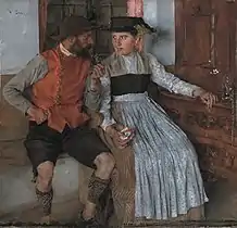 Wilhelm Leibl, Intérieur dans une ferme, 1890
