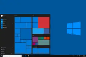 Capture d'écran simplifiée du bureau de Windows 10 et de son menu démarrer.