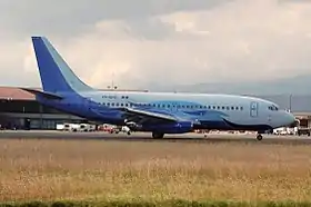 XA-UHZ, le 737 impliqué dans l'accident, ici en mars 2011, alors qu'il opérait pour Global Air (en).
