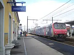 La Z 9617 en gare d'Ambérieu dans l'Ain.