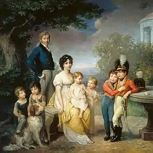 Stanisław Kostka Zamoyski avec sa femme et sa famille, 1884, Kozłówka, musée Zamoyski.