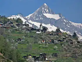 Le Bietschhorn et Zeneggen.