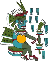 Tlaloc représenté dans le codex Magliabechiano