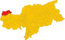 Localisation de Curon VenostaGraun im Vinschgau