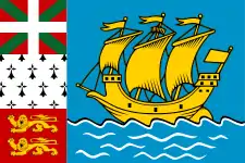 Drapeau de Saint-Pierre-et-Miquelon et de la Ville de Saint-Pierre