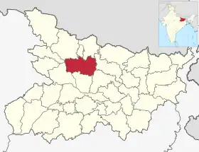 Localisation de District de Muzaffarpurऔरंगाबाद जिला