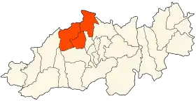 Localisation de Daïra d'Oued Alleug / ⵜⴰⴷⴰⵢⵕⴰ ⵏ ⵡⴻⴷ ⵍⵄⴻⵍⵍⴰⵢⴻⴳ / Tadayṛa n Wed Lɛellayeg